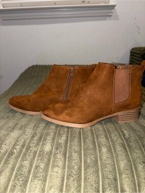 ASOS Chestnut Suede Ankle Booties